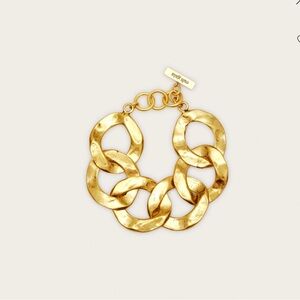 Cult Gaia Dulce Hammered Gold Chain Link Bracelet NIB